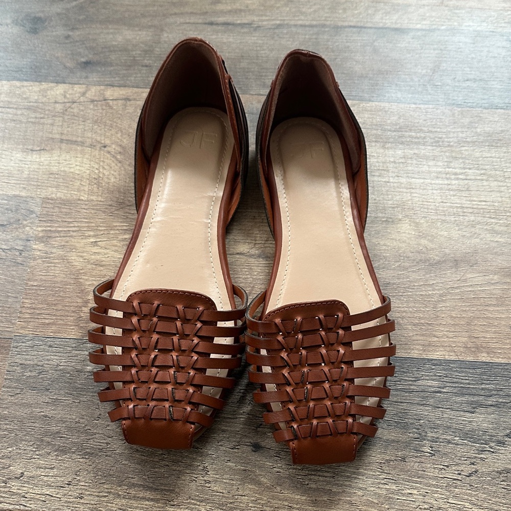 JustFab Chestnut Woven Loafers